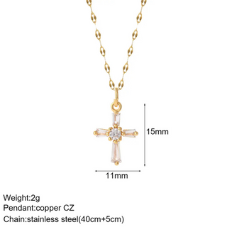 Goldener Kreuz-Damen-Anhänger mit Jesus-Amulett