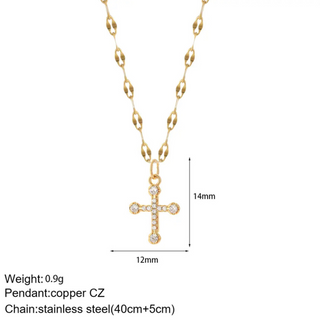 Goldener Kreuz-Damen-Anhänger mit Jesus-Amulett