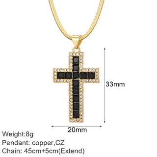 Goldener Kreuz-Damen-Anhänger mit Jesus-Amulett
