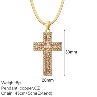 Goldener Kreuz-Damen-Anhänger mit Jesus-Amulett