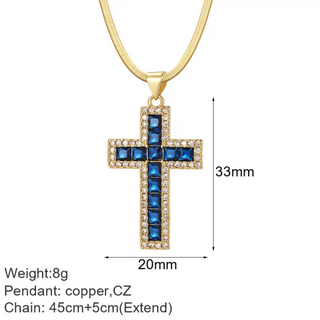 Goldener Kreuz-Damen-Anhänger mit Jesus-Amulett