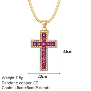 Goldener Kreuz-Damen-Anhänger mit Jesus-Amulett