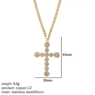 Goldener Kreuz-Damen-Anhänger mit Jesus-Amulett