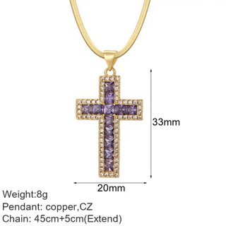 Goldener Kreuz-Damen-Anhänger mit Jesus-Amulett