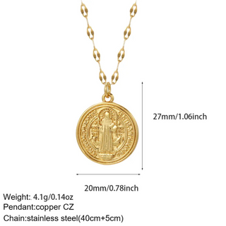 Goldener Kreuz-Damen-Anhänger mit Jesus-Amulett
