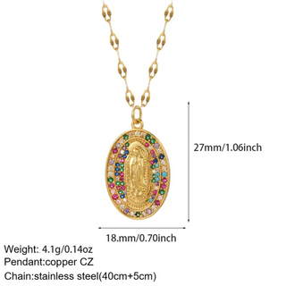 Goldener Kreuz-Damen-Anhänger mit Jesus-Amulett