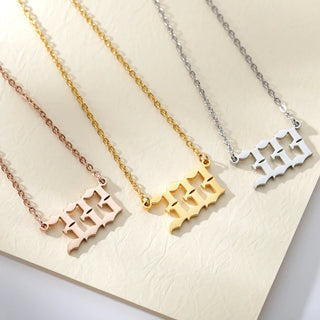 777 Angel Number Necklaces For Women Stainless Steel Couple Necklace Goth Chains Collar Choker Vintage Jewelry Aesthetic