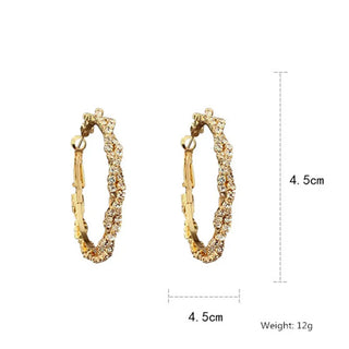 FYUAN Fashion Jewelry Round Hoop Earrings Shiny Screw Crystal Earrings for Women Statement Earrings Party Gifts
