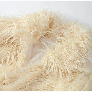 Luxuriöse warme flauschige Kunstpelzmantel 2024, Damenmode, solide, lange Ärmel, kurze Mäntel, Winter, weiblich, lässig, High Street, Obermantel
