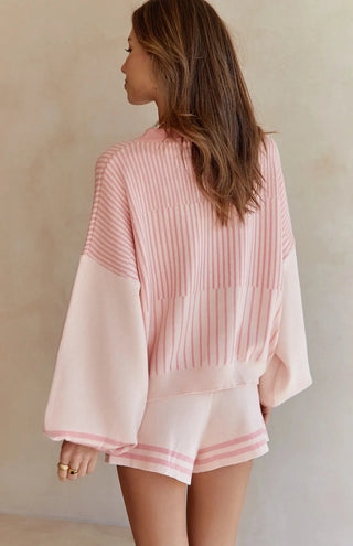 Fall 2024 New custom women clothes two piece streetwear knitted cardigan sweater short pants set sets for women 2 pieces