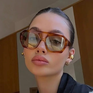 Beliebte Vintage Sonnenbrille Frauen Männer quadratische Sonnenbrille Punk Polygon Brille Brille für männliche weibliche Rechteck Sonnenbrille ﻿