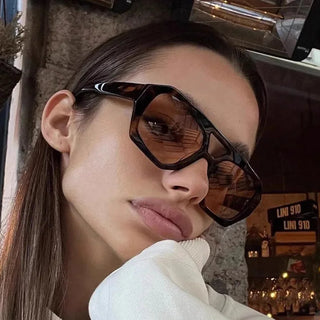 Beliebte Vintage Sonnenbrille Frauen Männer quadratische Sonnenbrille Punk Polygon Brille Brille für männliche weibliche Rechteck Sonnenbrille ﻿
