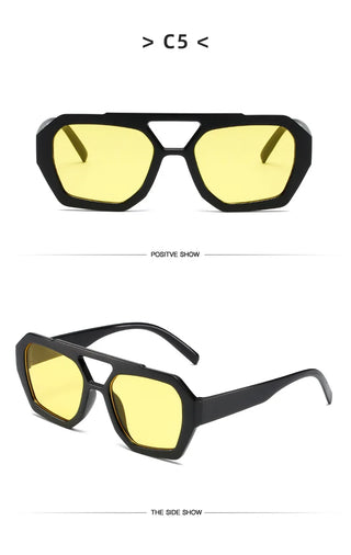 Beliebte Vintage Sonnenbrille Frauen Männer quadratische Sonnenbrille Punk Polygon Brille Brille für männliche weibliche Rechteck Sonnenbrille ﻿