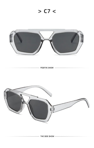 Beliebte Vintage Sonnenbrille Frauen Männer quadratische Sonnenbrille Punk Polygon Brille Brille für männliche weibliche Rechteck Sonnenbrille ﻿