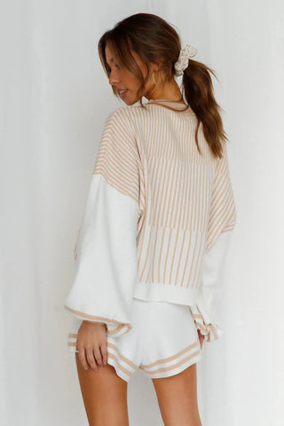 Fall 2024 New custom women clothes two piece streetwear knitted cardigan sweater short pants set sets for women 2 pieces