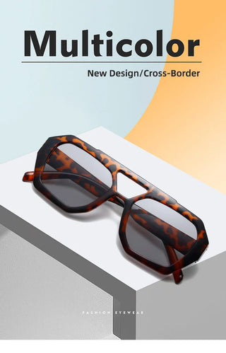 Beliebte Vintage Sonnenbrille Frauen Männer quadratische Sonnenbrille Punk Polygon Brille Brille für männliche weibliche Rechteck Sonnenbrille ﻿