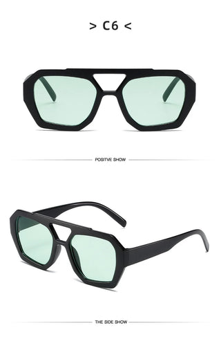 Beliebte Vintage Sonnenbrille Frauen Männer quadratische Sonnenbrille Punk Polygon Brille Brille für männliche weibliche Rechteck Sonnenbrille ﻿