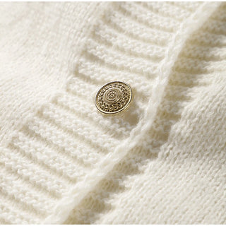 Feder gestrickte rote Strickjacke Frauen Mode einreihige lose O-Ausschnitt Langarm pullover Party Casual Club Chic Oberbekleidung
