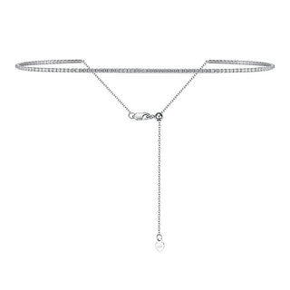 2mm Moissanite Diamond Tennis Necklace for Women 925  Sterling Silver Plated 18k Gold Choker Necklace Collar Chain Adjustable