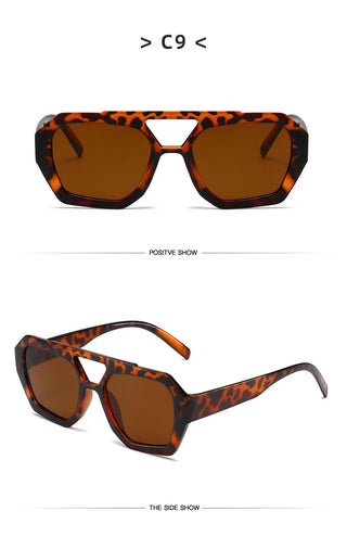 Beliebte Vintage Sonnenbrille Frauen Männer quadratische Sonnenbrille Punk Polygon Brille Brille für männliche weibliche Rechteck Sonnenbrille ﻿
