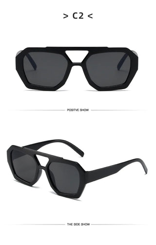 Beliebte Vintage Sonnenbrille Frauen Männer quadratische Sonnenbrille Punk Polygon Brille Brille für männliche weibliche Rechteck Sonnenbrille ﻿