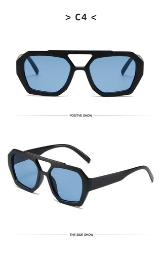 Beliebte Vintage Sonnenbrille Frauen Männer quadratische Sonnenbrille Punk Polygon Brille Brille für männliche weibliche Rechteck Sonnenbrille ﻿