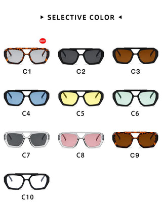 Beliebte Vintage Sonnenbrille Frauen Männer quadratische Sonnenbrille Punk Polygon Brille Brille für männliche weibliche Rechteck Sonnenbrille ﻿