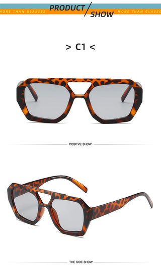 Beliebte Vintage Sonnenbrille Frauen Männer quadratische Sonnenbrille Punk Polygon Brille Brille für männliche weibliche Rechteck Sonnenbrille ﻿
