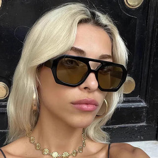 Beliebte Vintage Sonnenbrille Frauen Männer quadratische Sonnenbrille Punk Polygon Brille Brille für männliche weibliche Rechteck Sonnenbrille ﻿