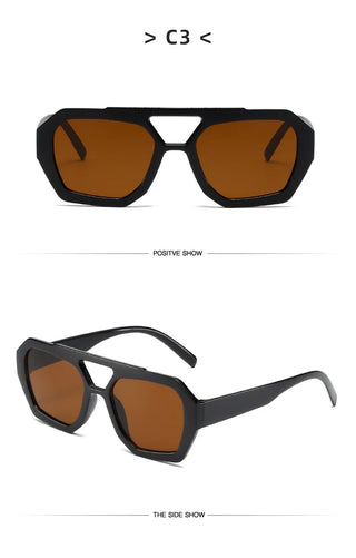 Beliebte Vintage Sonnenbrille Frauen Männer quadratische Sonnenbrille Punk Polygon Brille Brille für männliche weibliche Rechteck Sonnenbrille ﻿